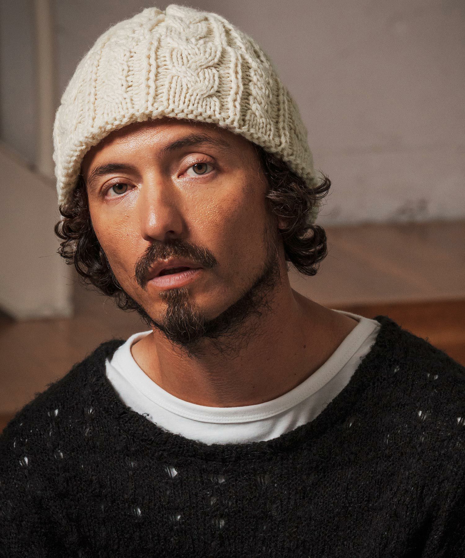 CAMBIO(カンビオ)】 Wool Blend Cable Watch ニット帽(OP-252-BO016