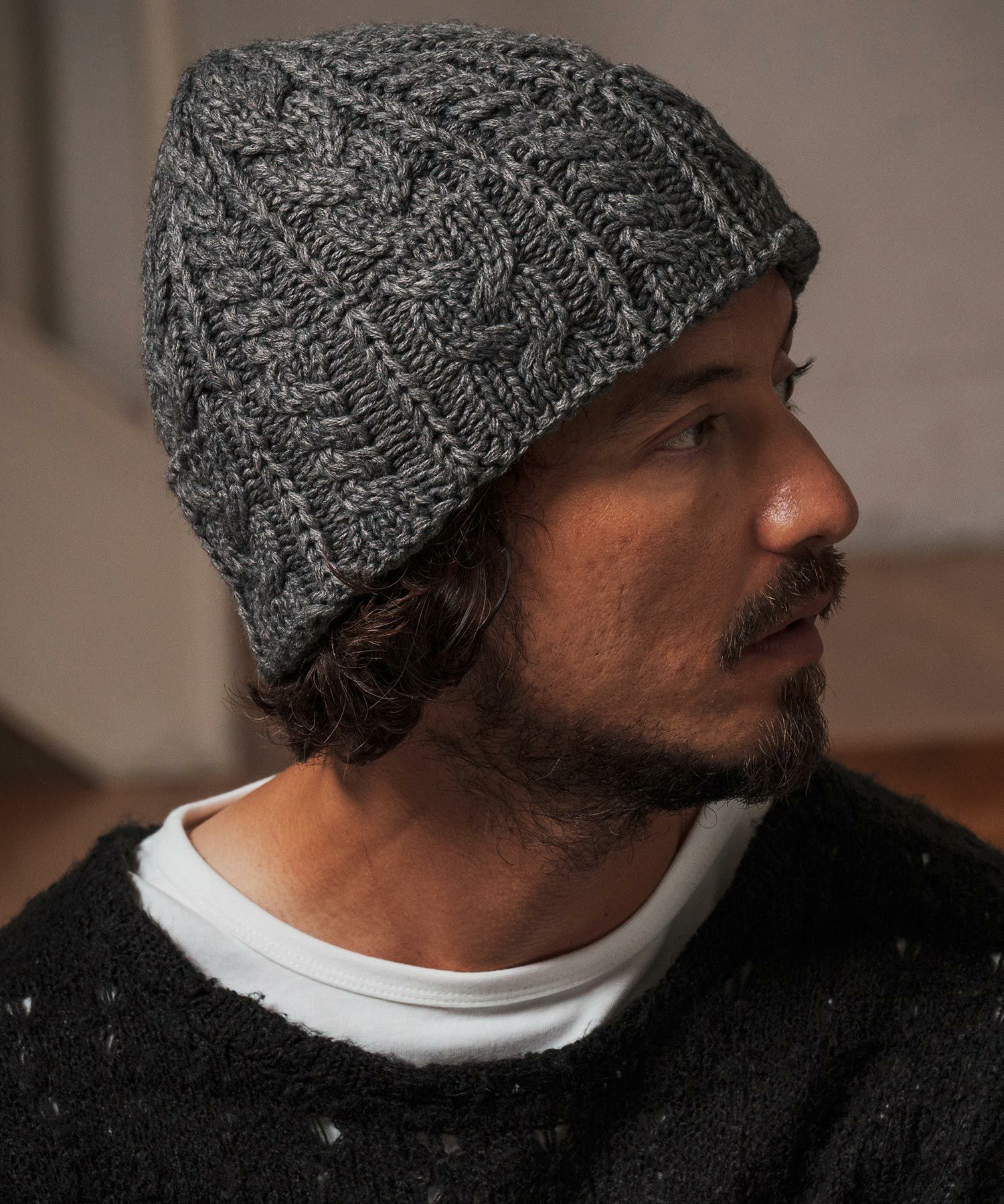 CAMBIO(カンビオ)】 Wool Blend Cable Watch ニット帽(OP-252-BO016