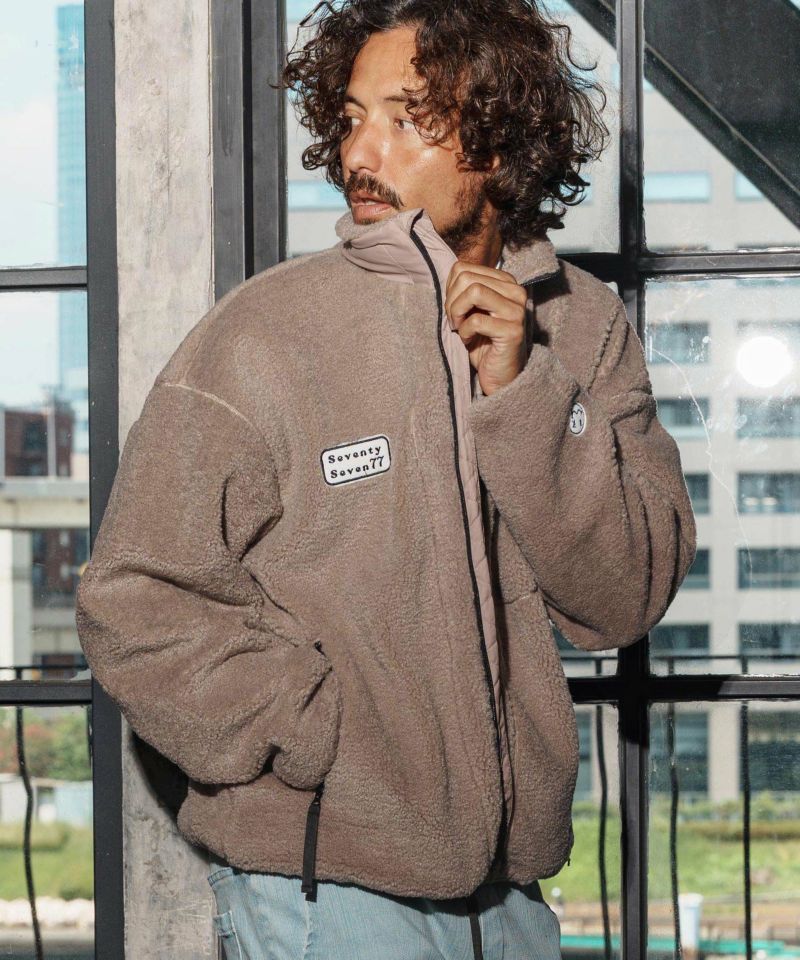 seventy seven(セブンティセブン)】stand collar boa zip JKT ジップ