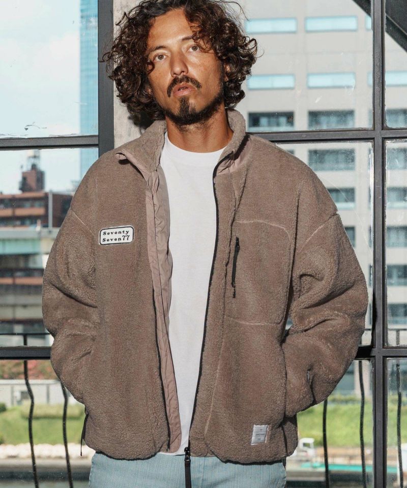 seventy seven(セブンティセブン)】stand collar boa zip JKT ジップ