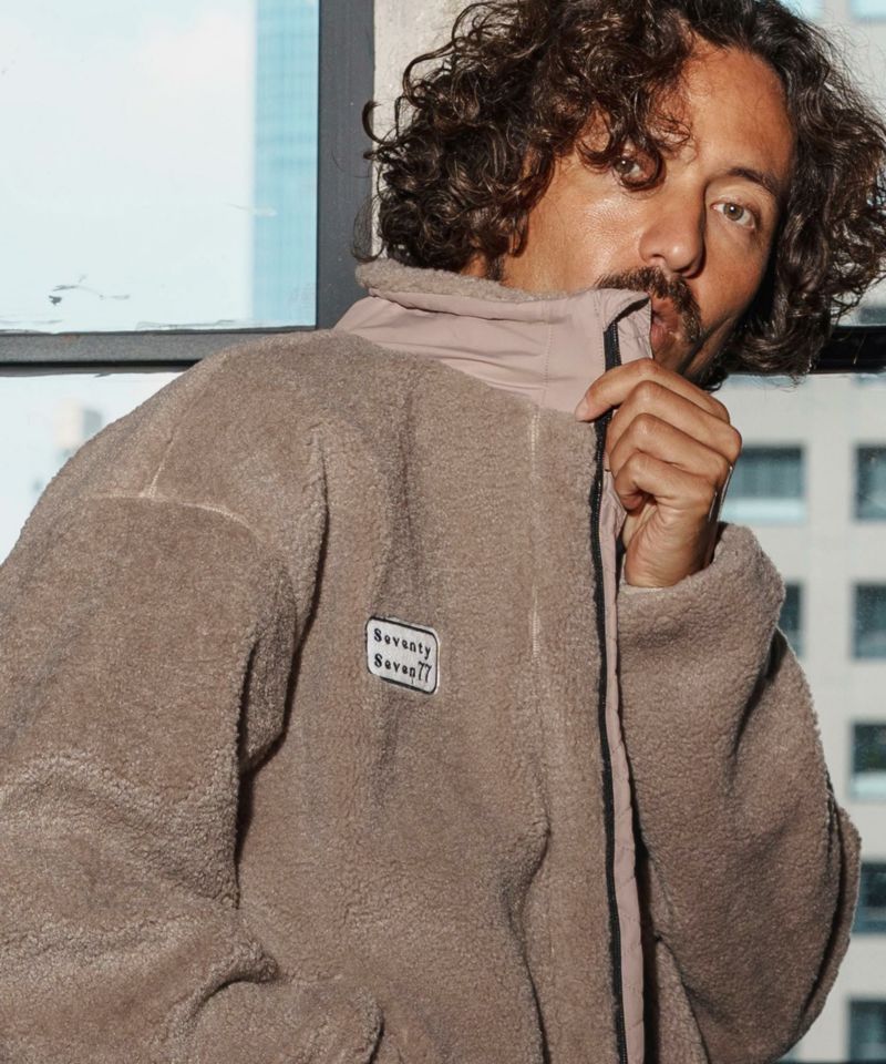 ジャケット・アウター H.C seventy seven(セブンティセブン)】stand collar boa zip JKT ジップ