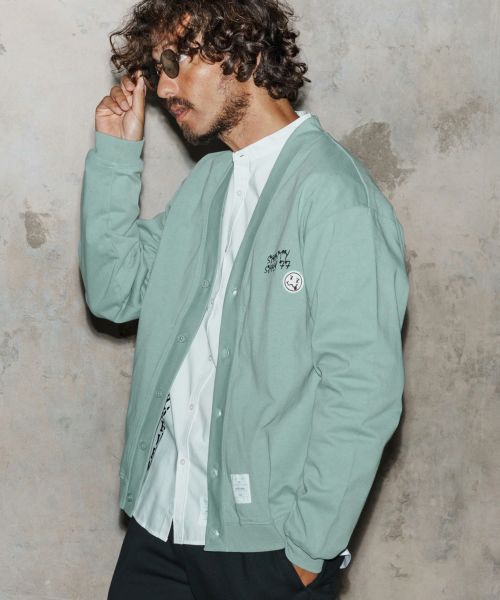 【seventy seven(セブンティセブン)】【予約販売10月中旬～下旬入荷】middle onz jersey cardigan(77flower logo) カーディガン(7725W220)