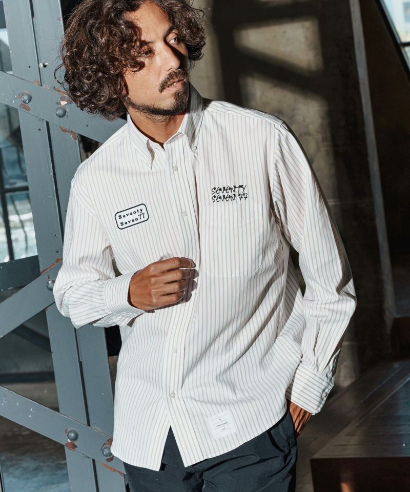 seventy seven(セブンティセブン)】stripe L-S shirt(25W) ストライプ
