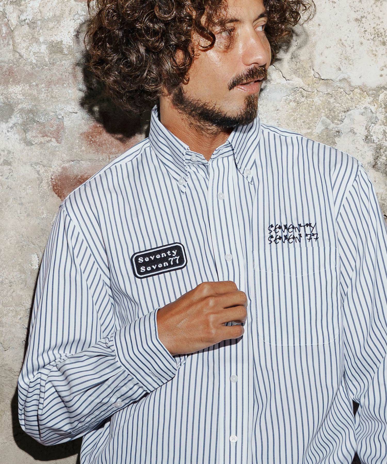 seventy seven(セブンティセブン)】stripe L-S shirt(25W) ストライプ