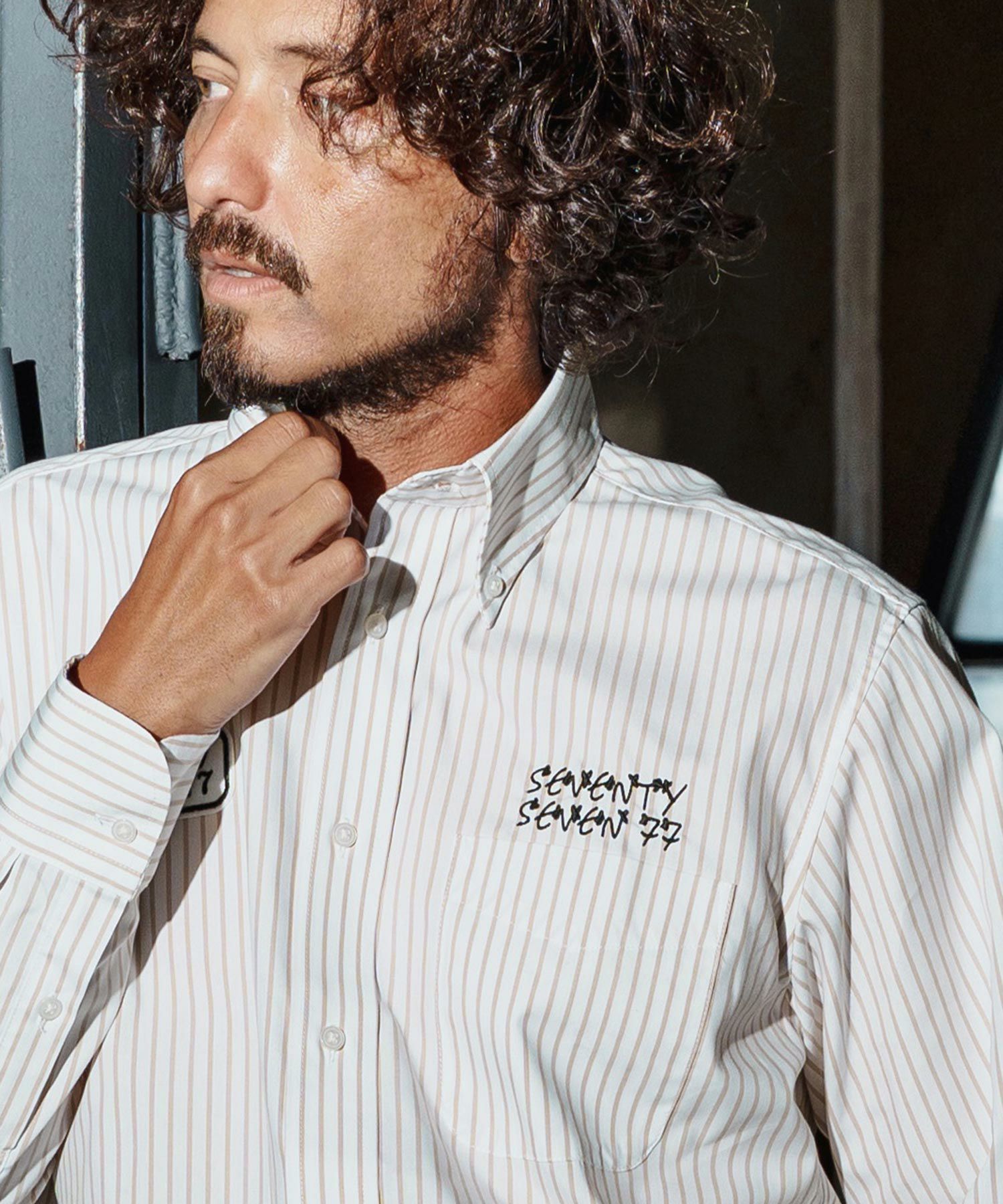 seventy seven(セブンティセブン)】stripe L-S shirt(25W) ストライプ