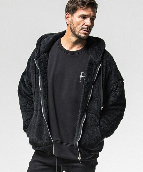 【RESOUND CLOTHING(リサウンドクロージング)】【予約販売11月下旬～12月上旬入荷】BOA zip loose hoodie ボアジップアップパーカー(RC38-C-007)