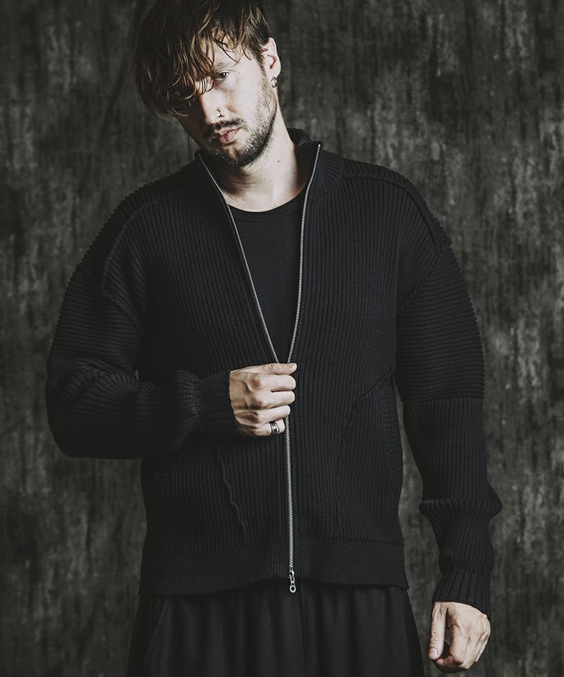 30%OFF【NO ID.(ノーアイディー)】 ﾊﾞｲｶｰｽﾞﾆｯﾄZIP-CD カーディガン