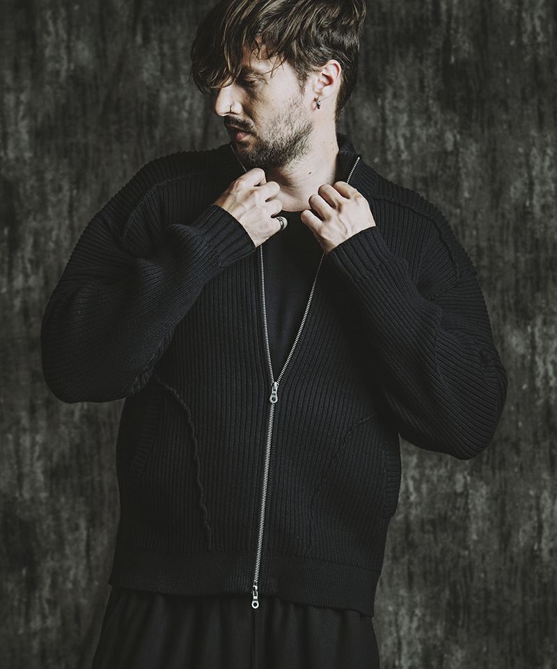 30%OFF【NO ID.(ノーアイディー)】 ﾊﾞｲｶｰｽﾞﾆｯﾄZIP-CD カーディガン