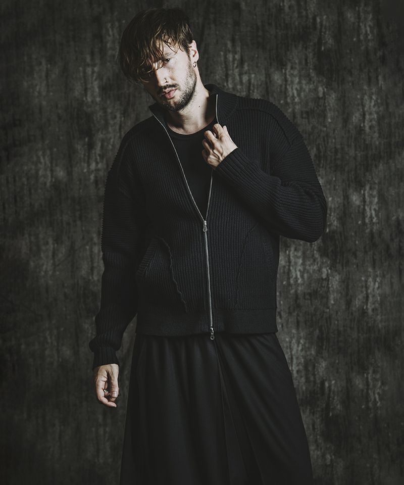 30%OFF【NO ID.(ノーアイディー)】 ﾊﾞｲｶｰｽﾞﾆｯﾄZIP-CD カーディガン