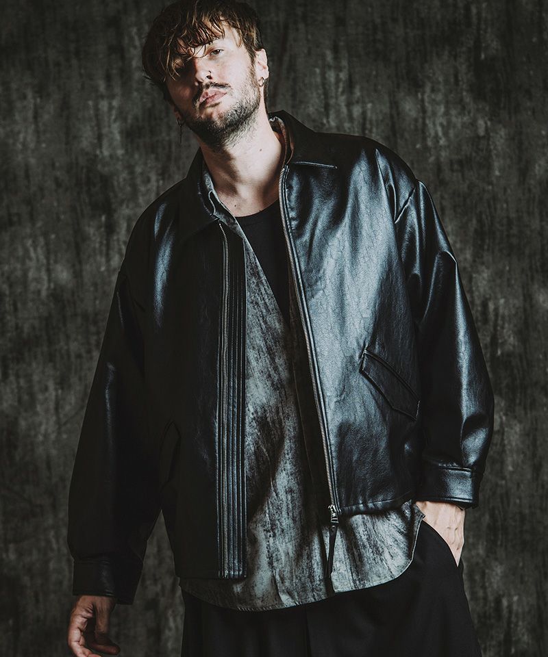 30%OFF【NO ID.(ノーアイディー)】ｼﾝｾﾃｨｯｸﾚｻﾞｰZIP BIG-BLZ ブルゾン