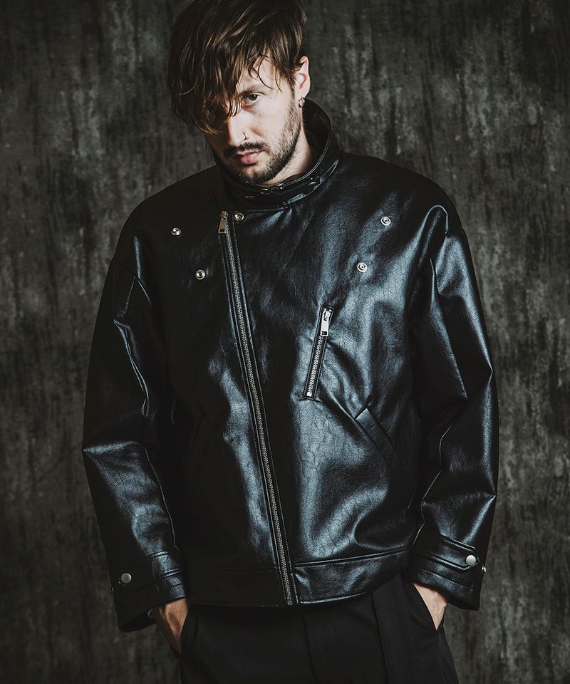 NO ID.(ノーアイディー)】 ｼﾝｾﾃｨｯｸﾚｻﾞｰBIGﾗｲﾀﾞｰｽJKT ジャケット(857006