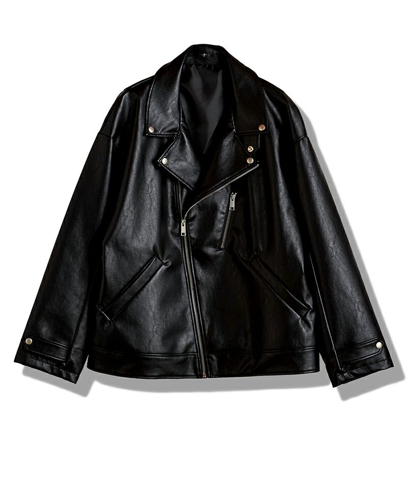 30%OFF【NO ID.(ノーアイディー)】 ｼﾝｾﾃｨｯｸﾚｻﾞｰBIGﾗｲﾀﾞｰｽJKT