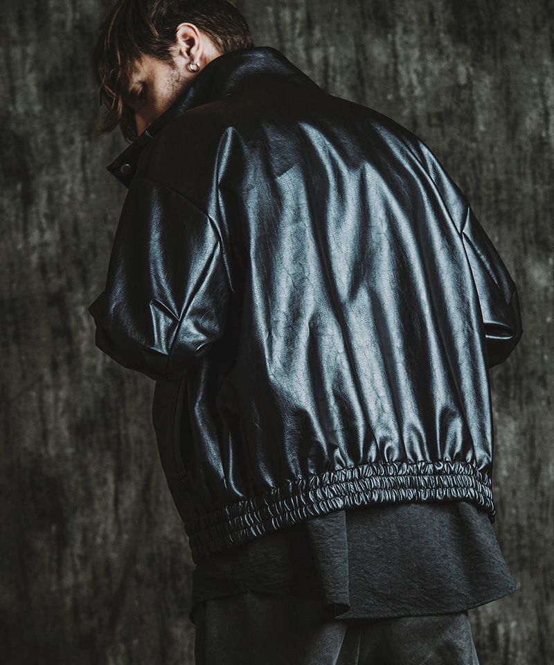 NO ID.(ノーアイディー)】 ｼﾝｾﾃｨｯｸﾚｻﾞｰBIGﾄﾗｯｸBLZ ブルゾン(857006