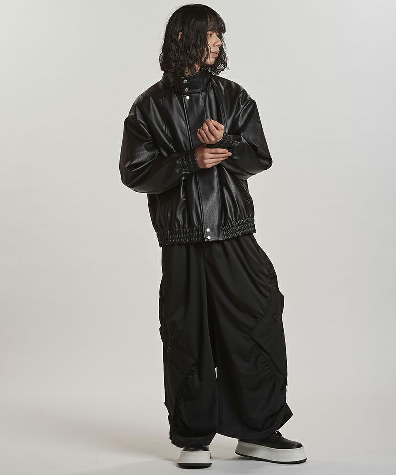 NO ID.(ノーアイディー)】 ｼﾝｾﾃｨｯｸﾚｻﾞｰBIGﾄﾗｯｸBLZ ブルゾン(857006