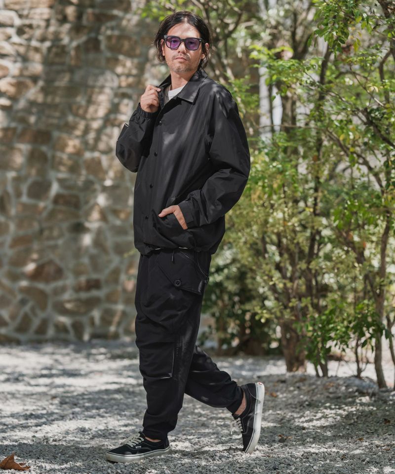 CAMBIO(カンビオ)】ナイロンストレッチパラシュート釦ミリタリーパンツ