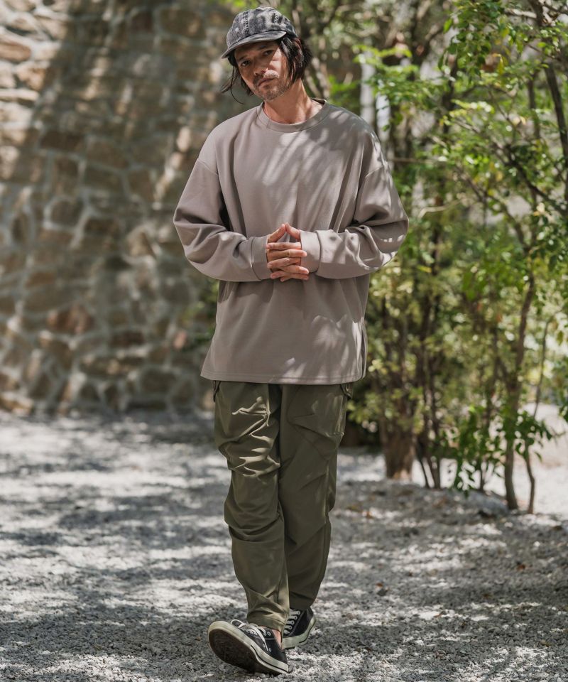 CAMBIO(カンビオ)】ナイロンストレッチパラシュート釦ミリタリーパンツ