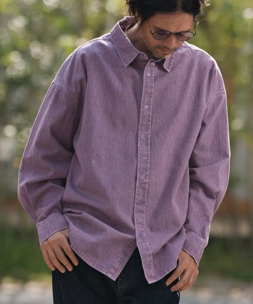 【CAMBIO(カンビオ)】【予約販売10月上旬～中旬入荷】Snow Wash Cotton Long Sleeve Shirts シャツ(CMP-252-008)