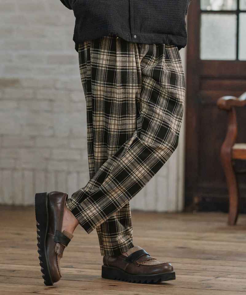 CAMBIO(カンビオ)】Check Ponti Tapered Pants テーパードパンツ
