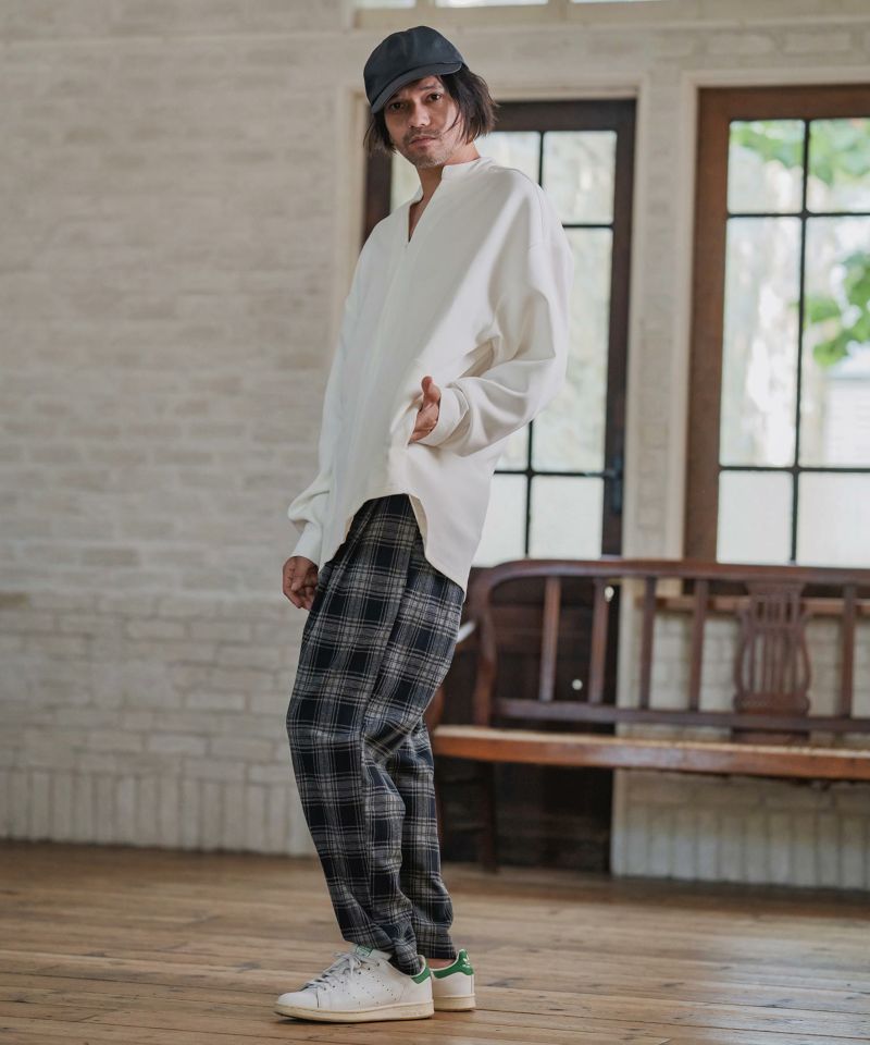 CAMBIO(カンビオ)】Check Ponti Tapered Pants テーパードパンツ