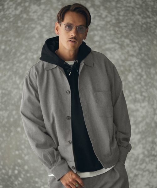 【THEOREM(セオレム)】【予約販売10月中旬～下旬入荷】 Wool-like Sharky Worker Jacket ワークジャケット(TRM-T7367)