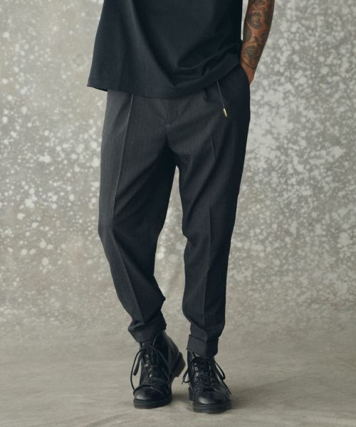 THEOREM(セオレム)】 Turn up TR Stripe Tapered Pants ピンストライプ