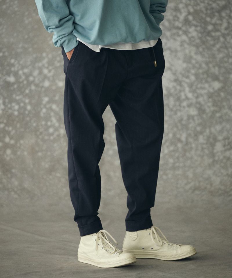 THEOREM(セオレム)】 Turn up TR Stripe Tapered Pants ピンストライプ