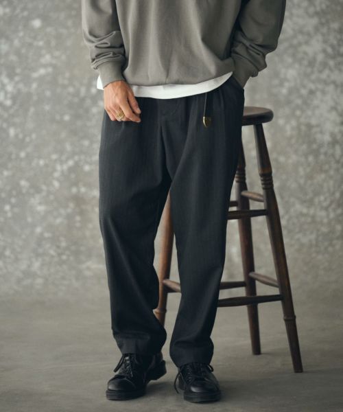 【THEOREM(セオレム)】【予約販売10月上旬～中旬入荷】 Routine TR Stripe Pants ピンストライプスラックス パンツ(TRM25-P024A)