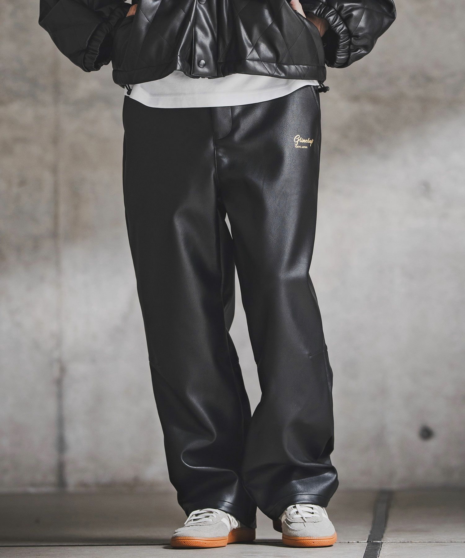 GLIMCLAP(グリムクラップ)】Synthetic Leather Straight-Leg Trousers