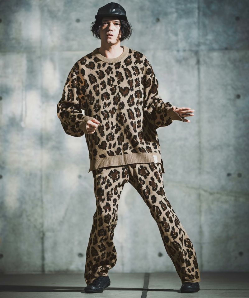 GLIMCLAP(グリムクラップ)】Illusionism Leopard Pattern Knit ニット