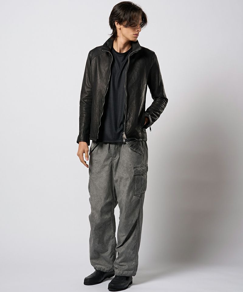 wjk スタンドカラーレザーMサイズ wjk スタンドカラーレザーMサイズ