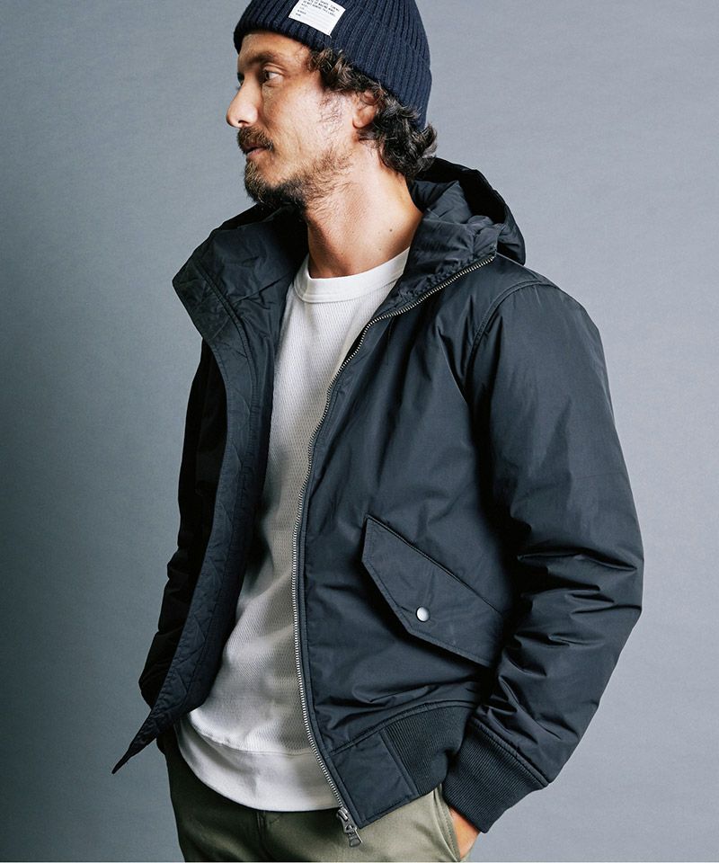 Magine(マージン)】NYLON THINSULATE STAND HOOD MA-1 JKT 中綿フード