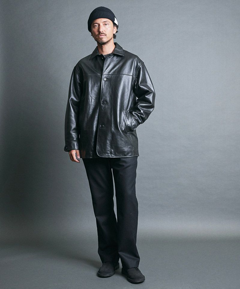 Magine(マージン)】LAMB LEATHER CAR COAT ラムレザーカーコート(2534