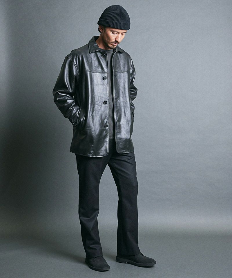 Magine(マージン)】LAMB LEATHER CAR COAT ラムレザーカーコート(2534