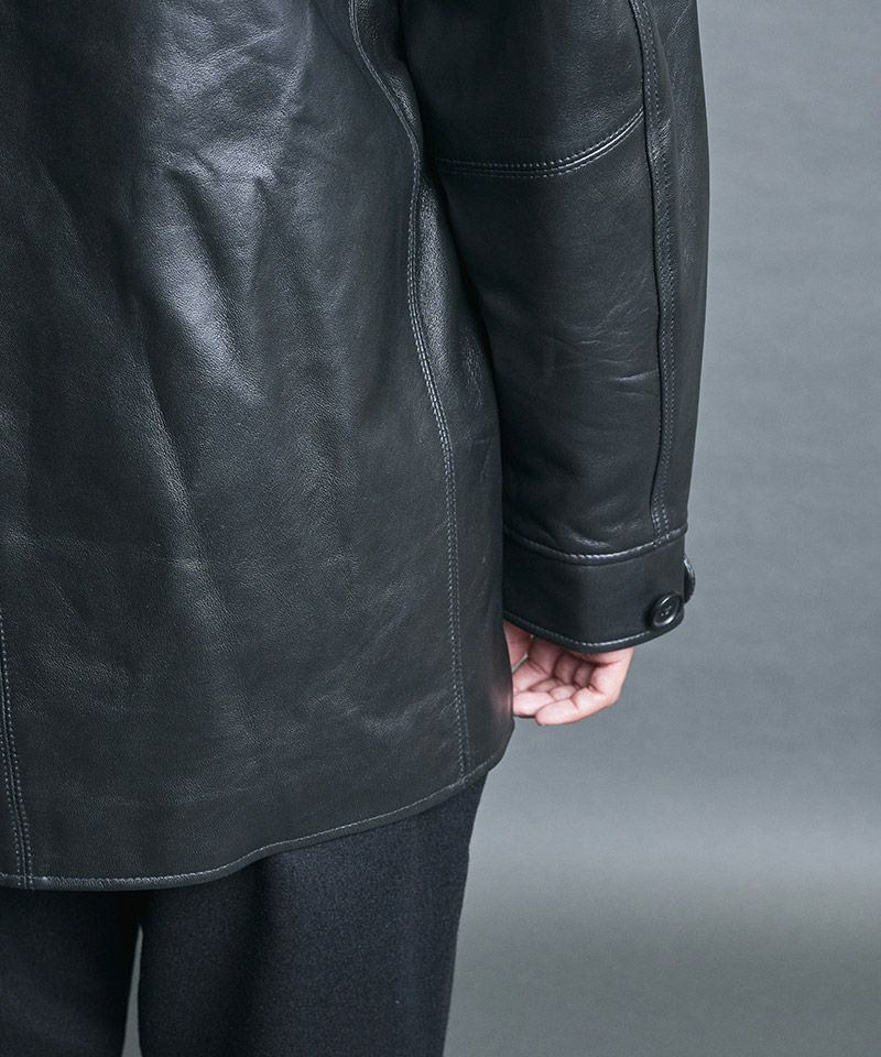 Magine(マージン)】LAMB LEATHER CAR COAT ラムレザーカーコート(2534