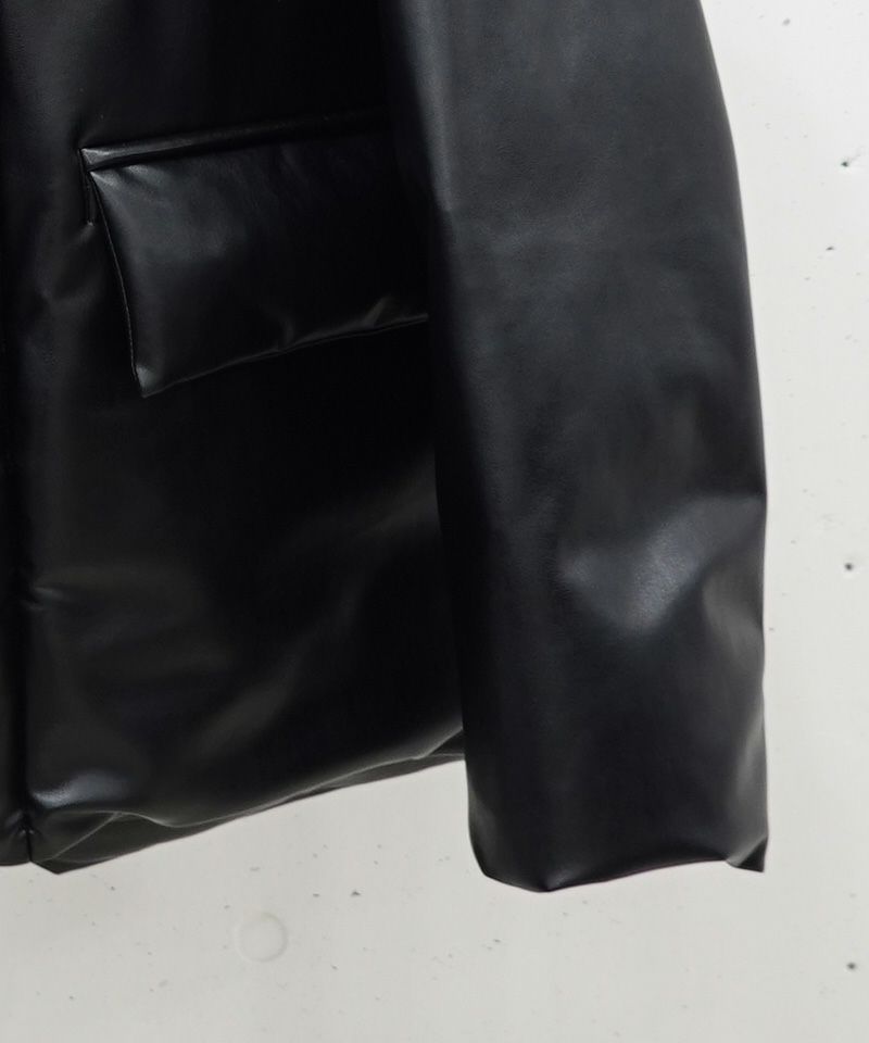 50%OFF【CULLNI(クルニ)】Faux Leather Removable Sleeve Down Jacket