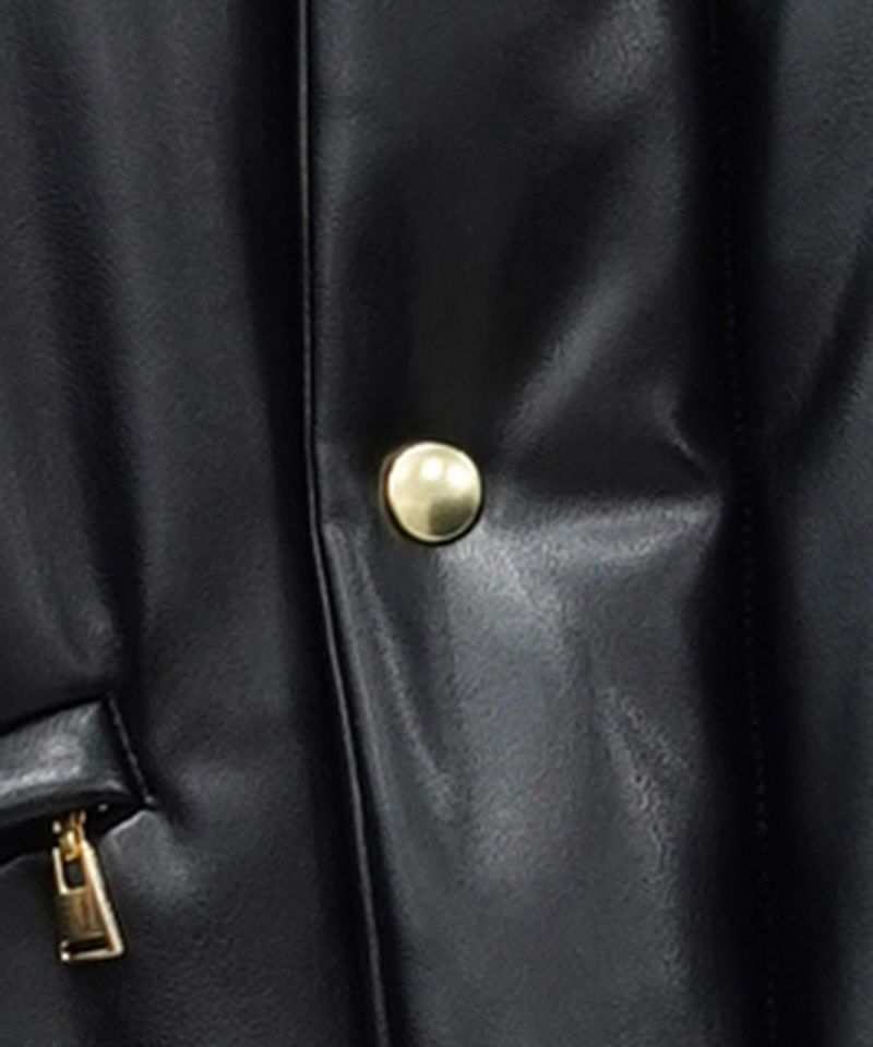 50%OFF【CULLNI(クルニ)】Faux Leather Removable Sleeve Down Jacket