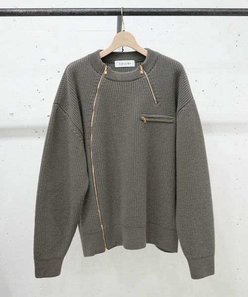 30%OFF【CULLNI(クルニ)】Bi Color Mesh Knit Zip Up Polo Shirt