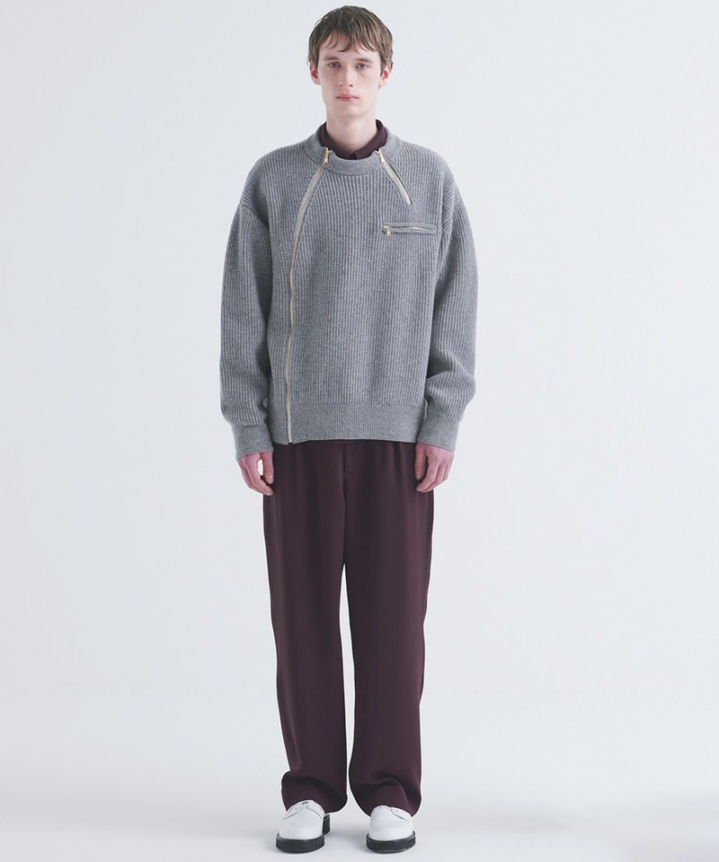 30%OFF【CULLNI(クルニ)】Double Zip Up Crew Neck Knit ニット(25-AW