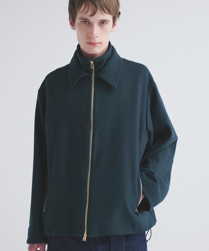 CULLNI SHOPさま CULLNI(クルニ)】Lamb Wool Melton Double Collar Zip Up Jacket