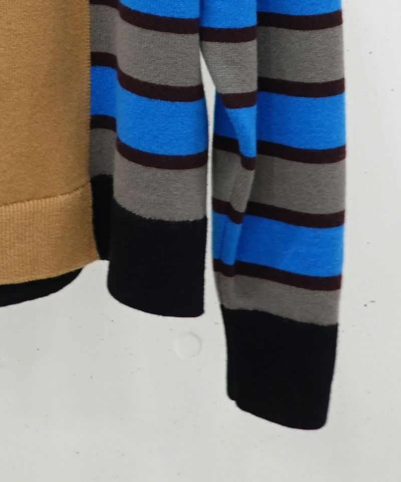 50%OFF【CULLNI(クルニ)】Asymmetrical Border Layerd Rib Pullover