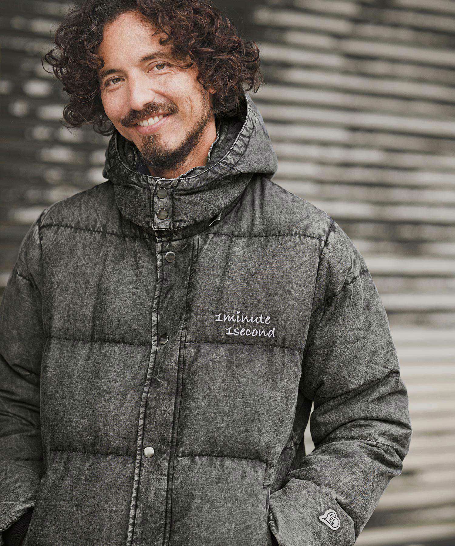 1minute 1second(ワンミニットワンセカンド)】denim down jacket with
