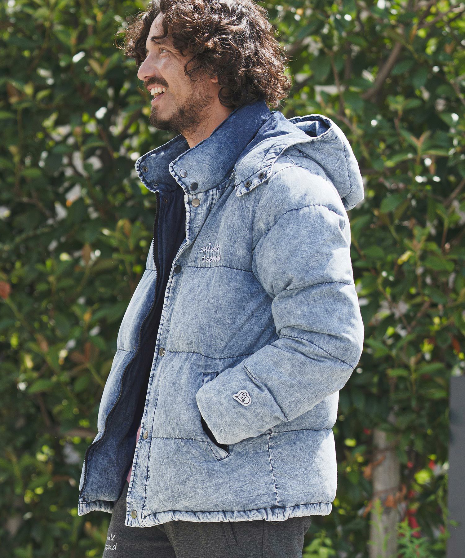 1minute 1second(ワンミニットワンセカンド)】denim down jacket with