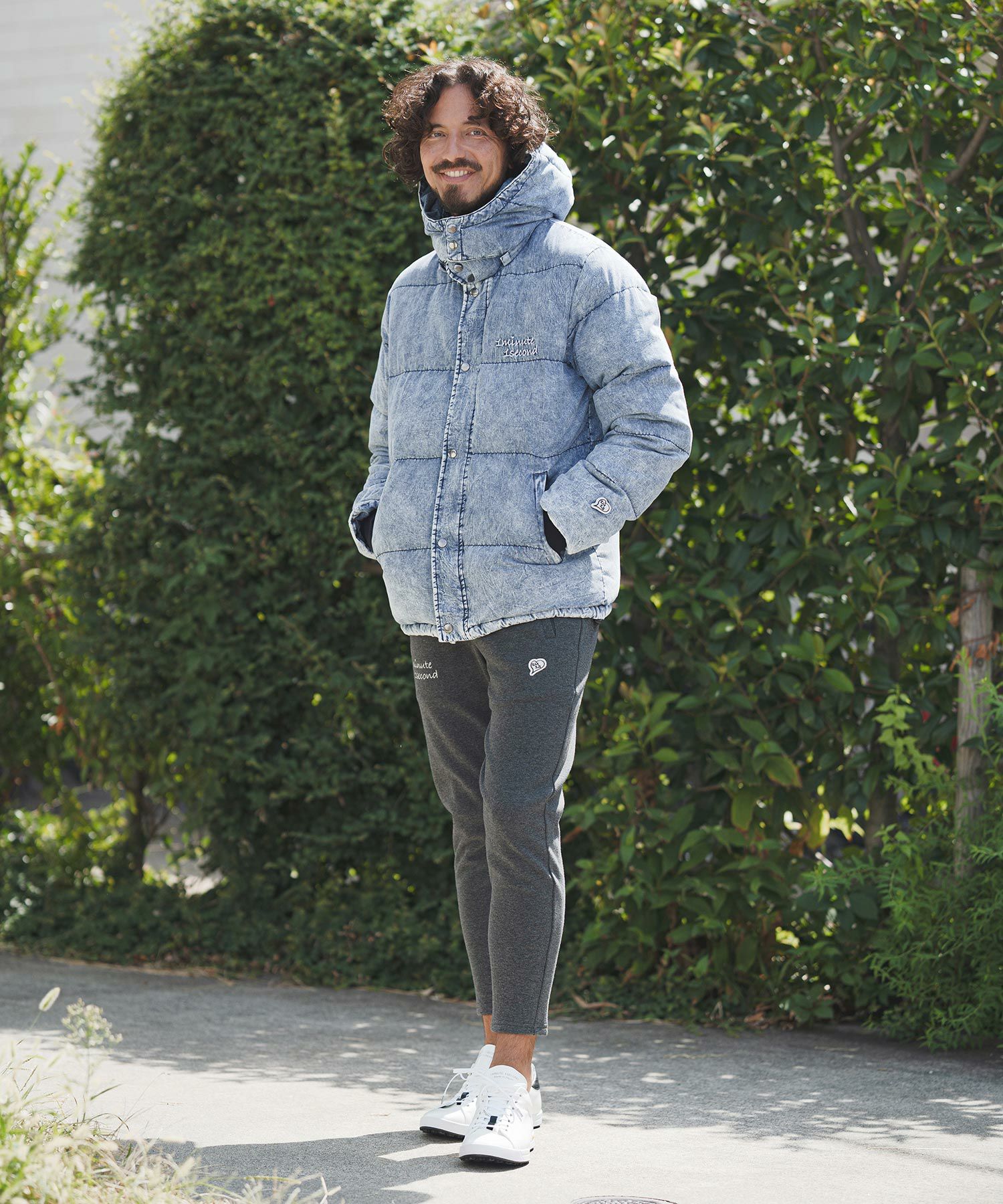 1minute 1second(ワンミニットワンセカンド)】denim down jacket with