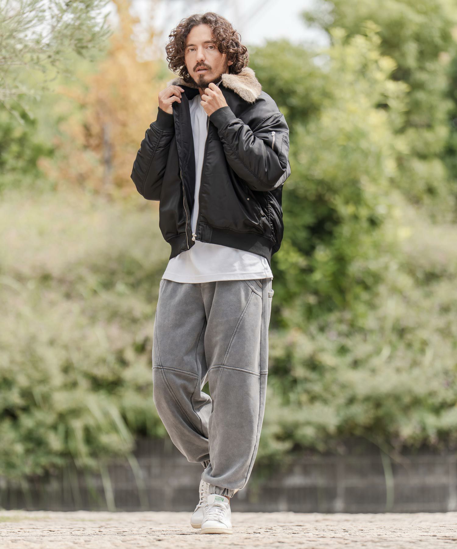 CAMBIO(カンビオ)】リアルファー襟フライトジャケット(HLCM0206