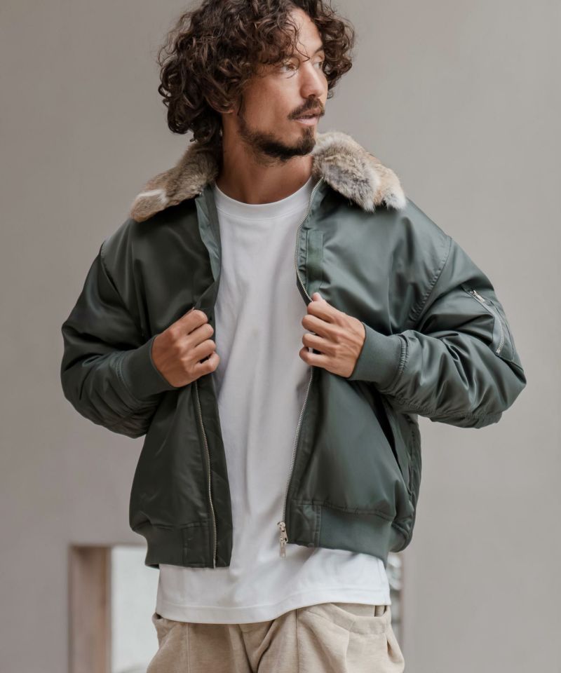 CAMBIO(カンビオ)】リアルファー襟フライトジャケット(HLCM0206