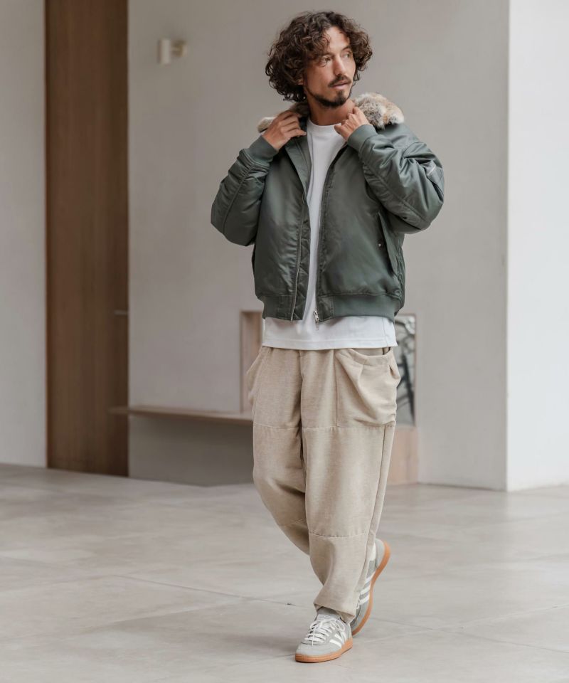 CAMBIO(カンビオ)】リアルファー襟フライトジャケット(HLCM0206