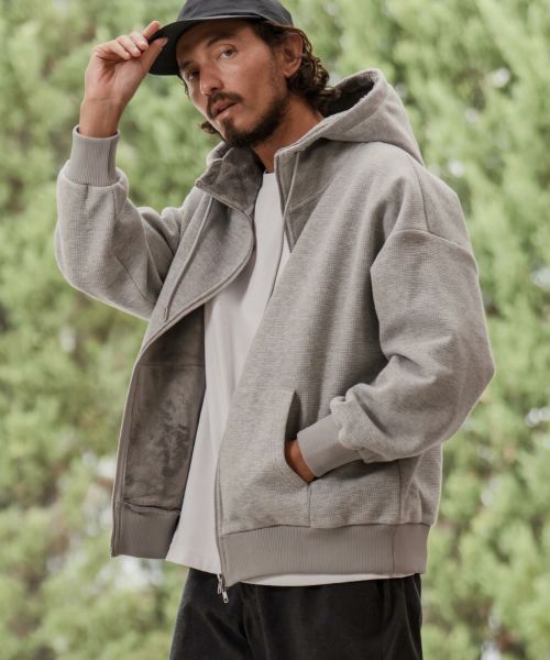 CAMBIO(カンビオ)】Velvet Quilted Zip Up Parka ジップアップパーカー