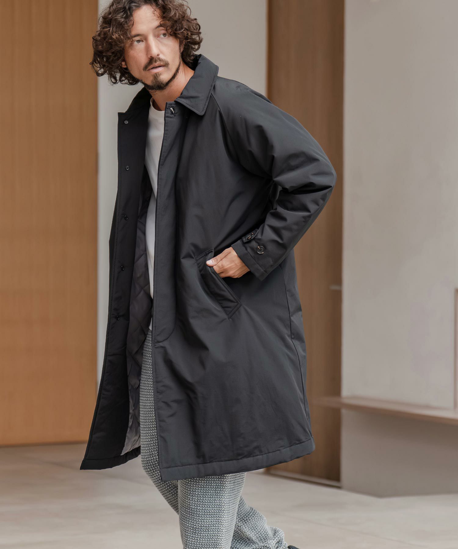 CAMBIO(カンビオ)】ロクヨンクロス中綿ステンカラーコート(CAM-7354