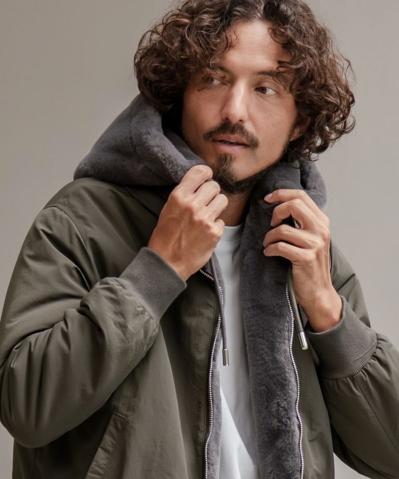 CAMBIO(カンビオ)】ファー×ナイロンリバーシブルブルゾン | CAMBIO