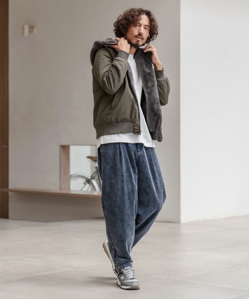 CAMBIO(カンビオ)】ファー×ナイロンリバーシブルブルゾン | CAMBIO